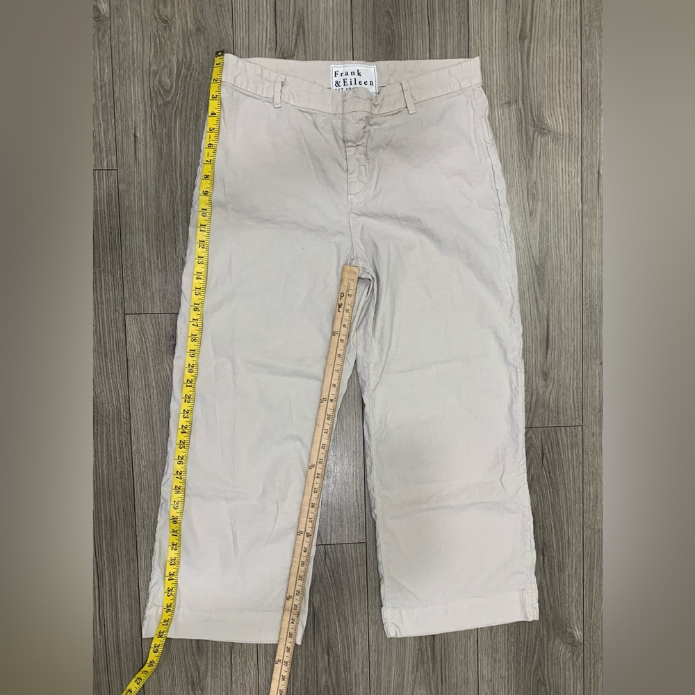 Frank & Eileen Waterford Wexford Flax Linen Pants Cement Beige Size 14 - Picture 5 of 11
